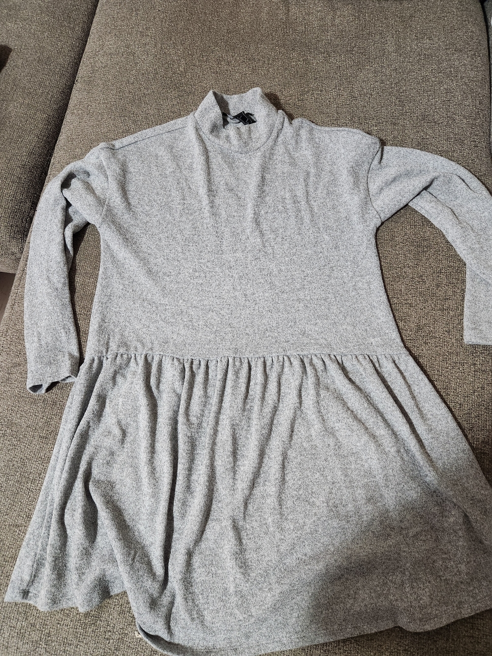 Forever 21 Light Heather Gray Knit Sweater Dress